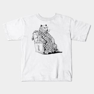 Lazy Bear Black and White Kids T-Shirt